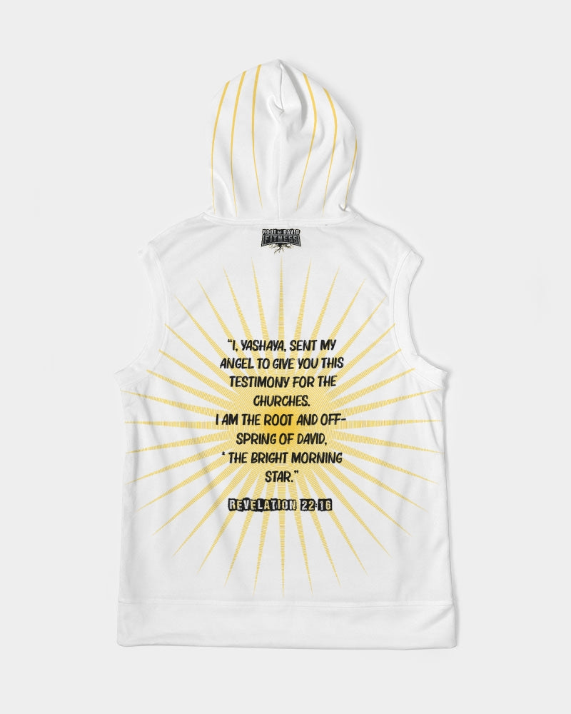 Morning Star White Men's Heavyweight Sleeveless Hoodie